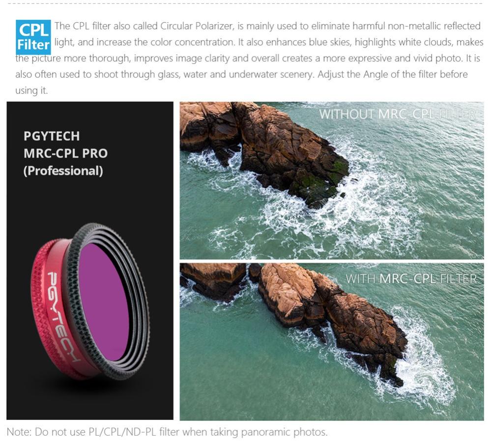 PGYTECH 6i1 Filter Pro för Mavic Air: UV, CPL, ND4, ND8, ND16, ND32