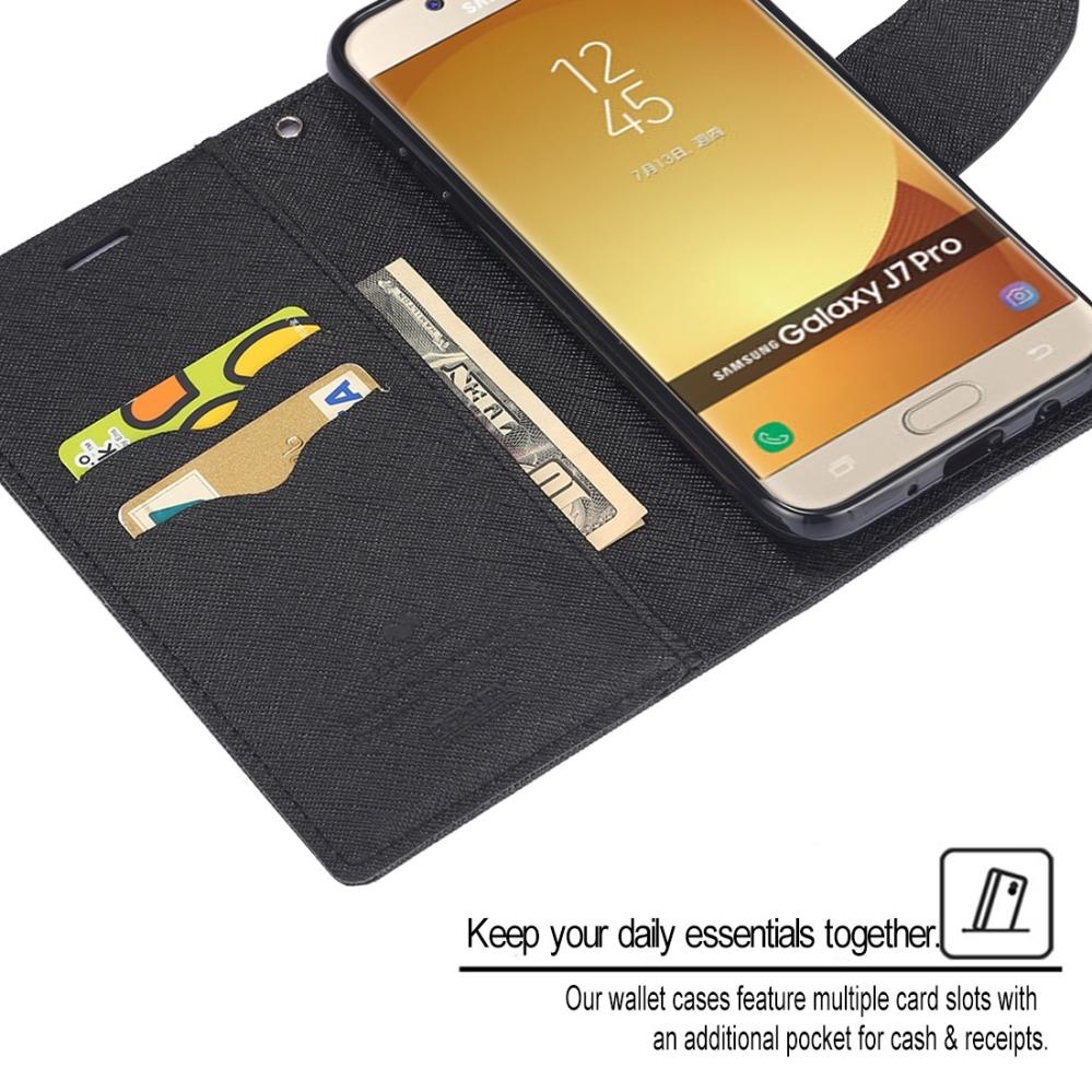 GOOSPERY För Galaxy J7 (2017) - Plånboksfodral med kortplatser