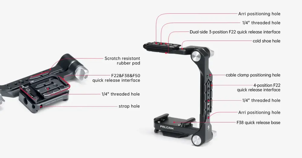 Falcam F22/F38/F50 Vikbar Kamerabur – Kompakt Half Cage
