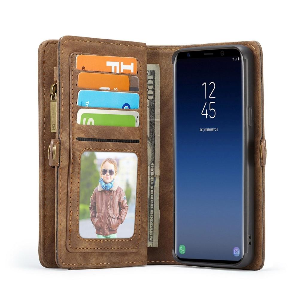 CaseMe Plånboksfodral med magnetskal för Galaxy S9 Brun
