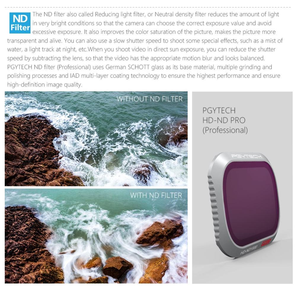 PGYTECH PRO-paket ND för Mavic 2 Pro: ND8 ND16 ND32 ND64