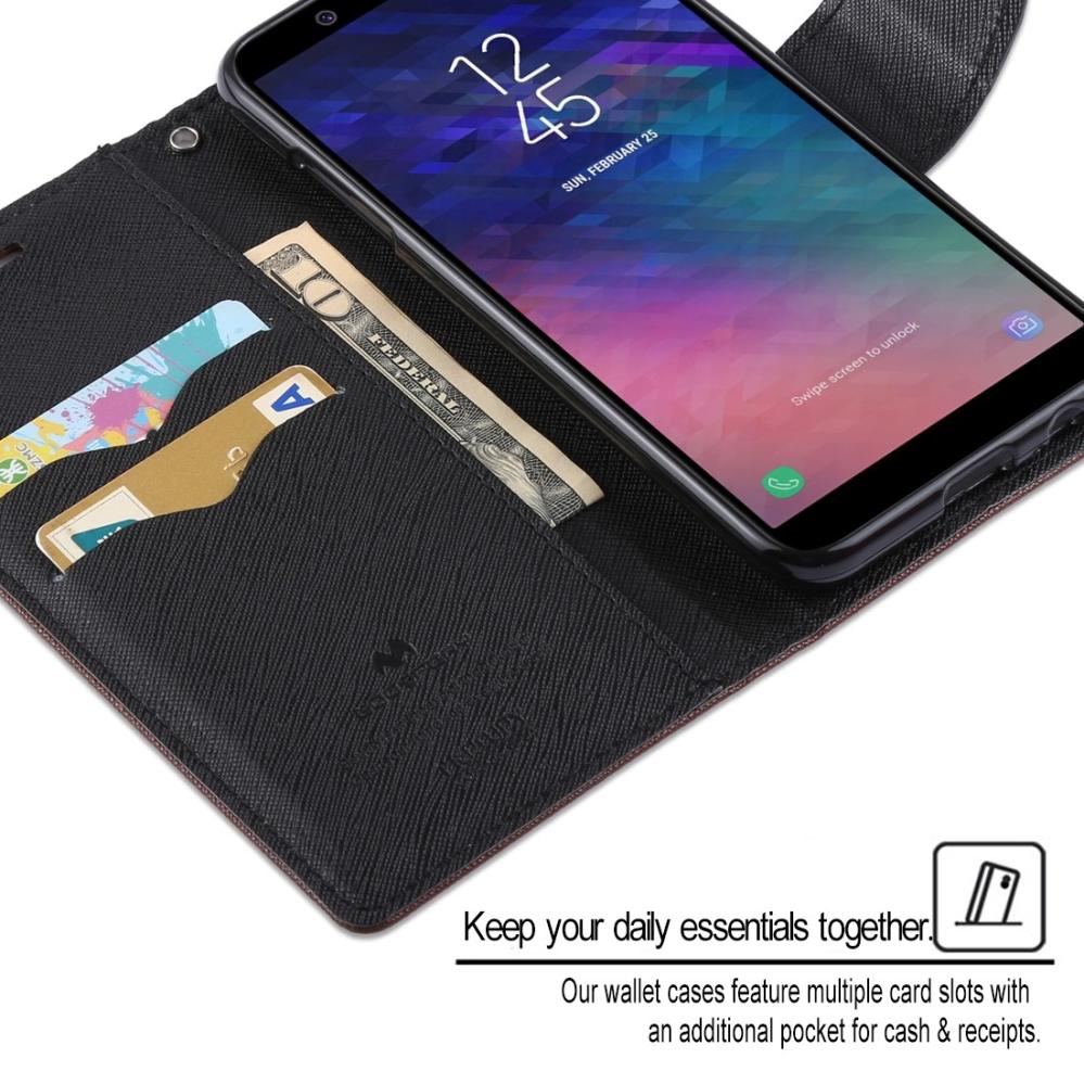 GOOSPERY För Galaxy A6 (2018) - Plånboksfodral med kortplatser av PU-läder