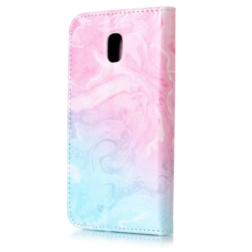 Plånboksfodral för Galaxy J5 - Marmor grön/rosa