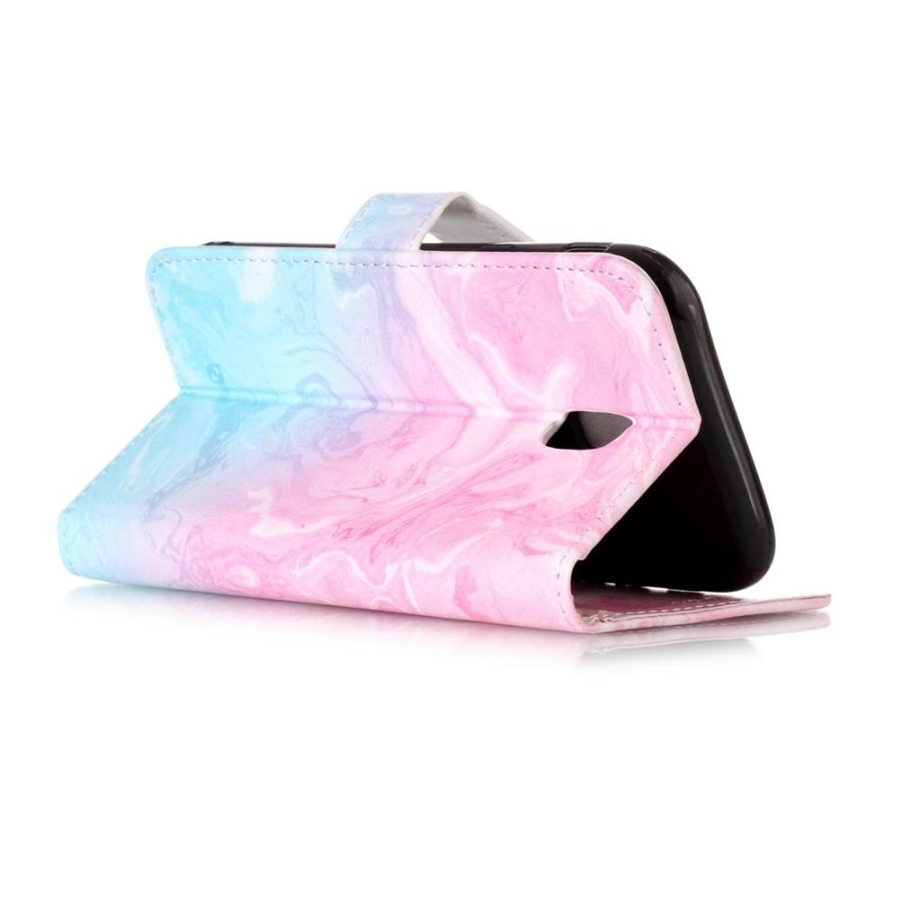 Plånboksfodral för Galaxy J5 - Marmor grön/rosa