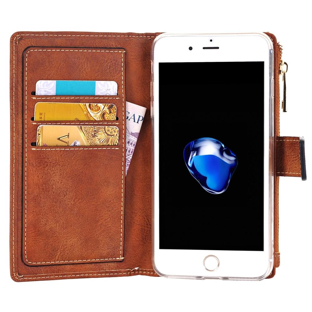 Plånboksfodral för iPhone 7/ 8 - Retrostyle med magnetskal PU-läder