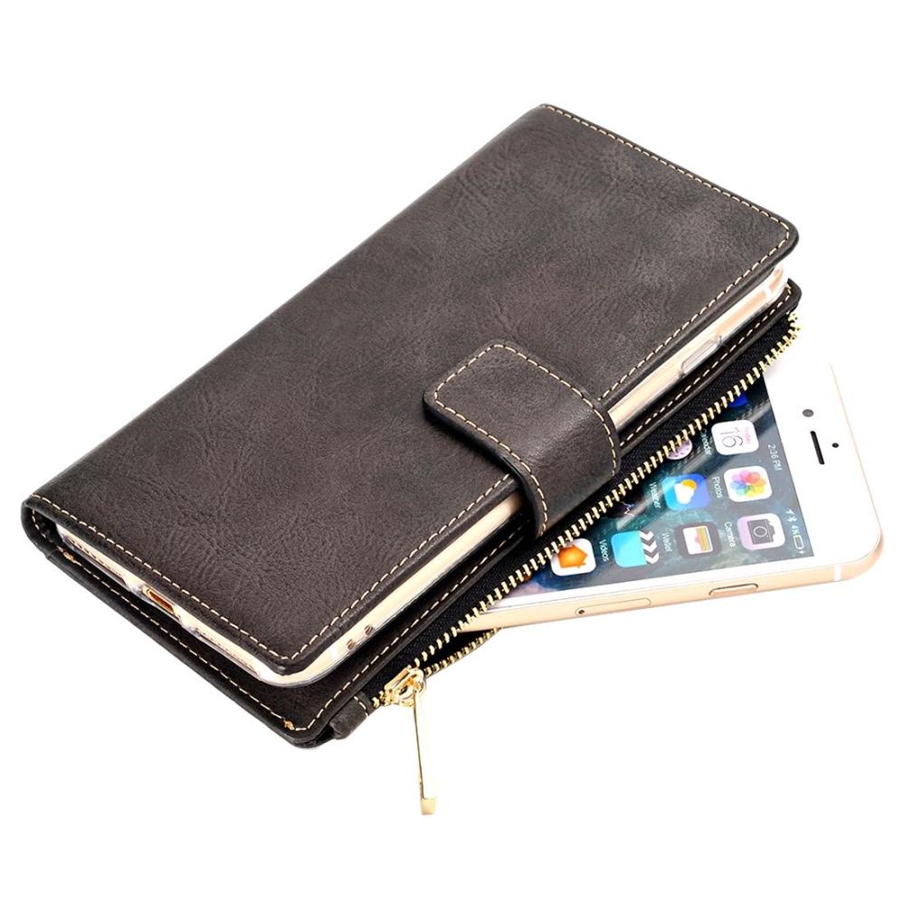 Plånboksfodral för iPhone 7Plus/ 8Plus Svart - Retro med magnetskal PU-läder