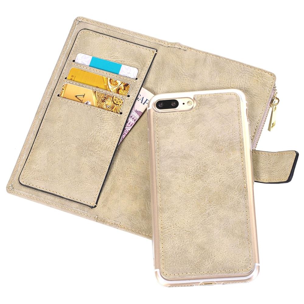 Plånboksfodral för iPhone 7Plus/ 8Plus - Retro med magnetskal PU-läder