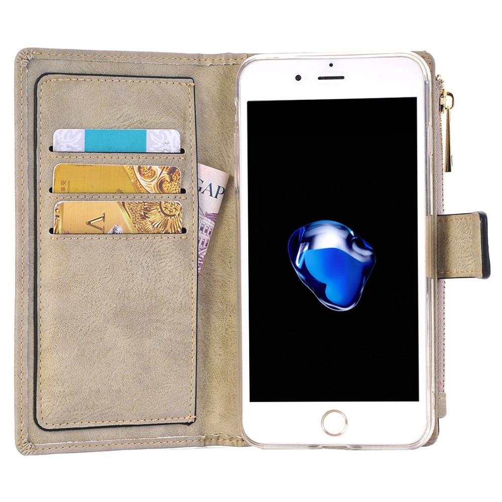 Plånboksfodral för iPhone 7Plus/ 8Plus - Retro med magnetskal PU-läder