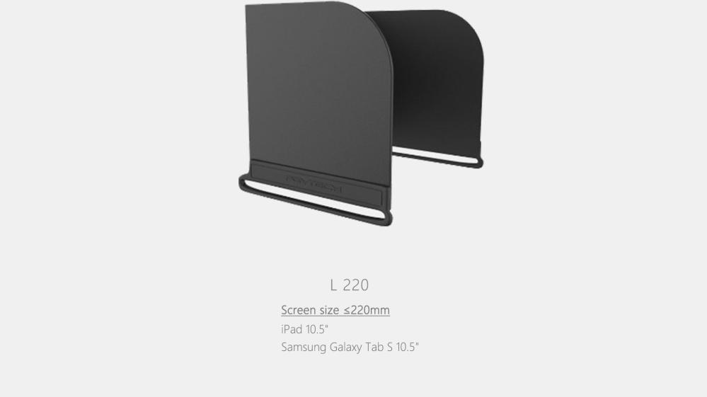 PGYTECH Solskyddshuv (max: 220mm) för iPad Pro 10.5, Galaxy Tab S 10.5