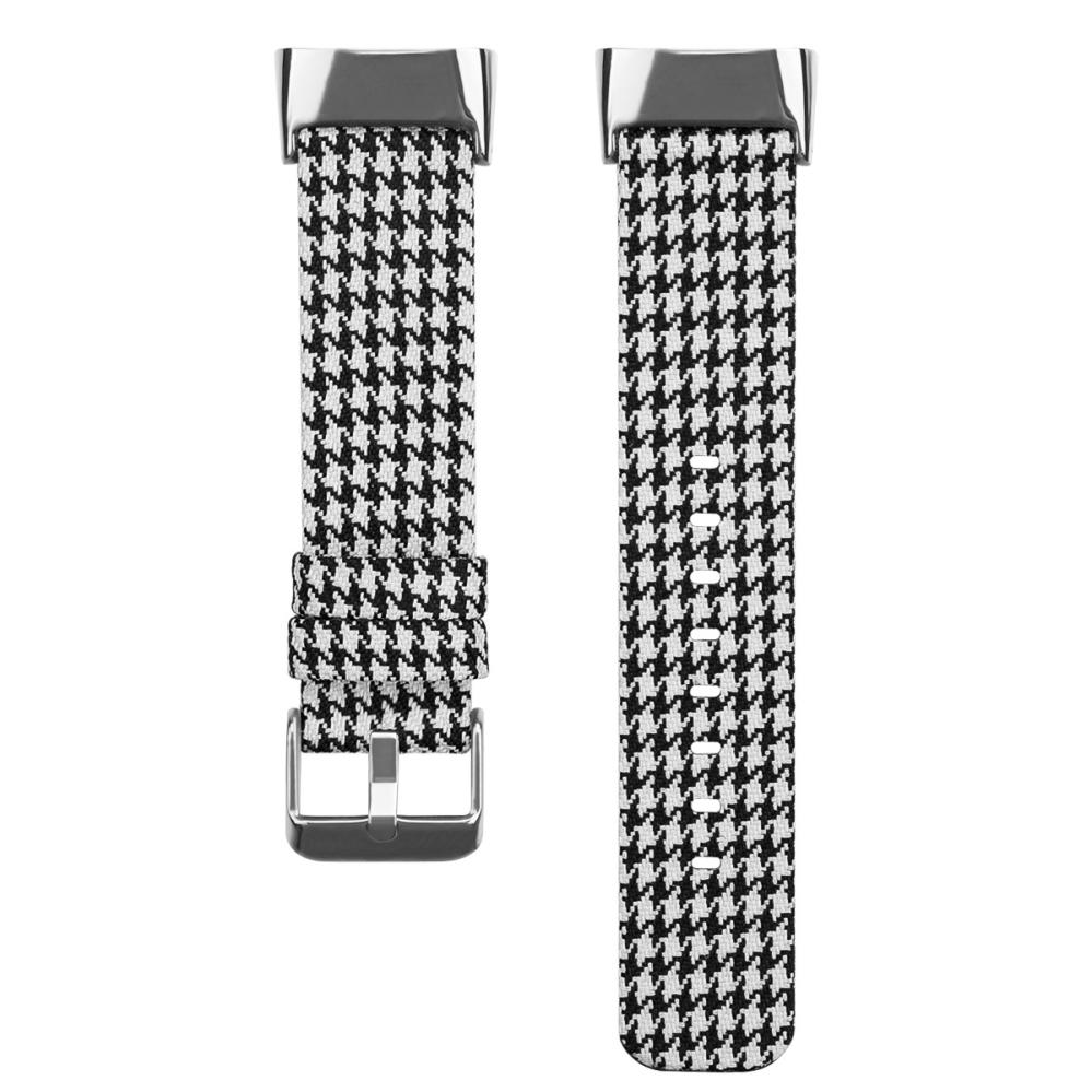 Armband för Fitbit Charge 5 Nylon Svart & Vit 120-160mm