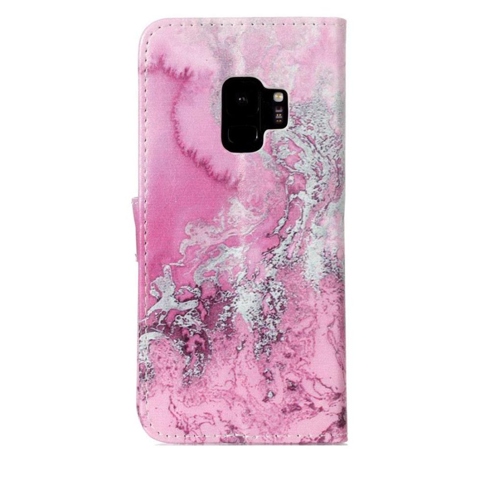 Plånboksfodral för Galaxy S9 - Rosa vågmönster