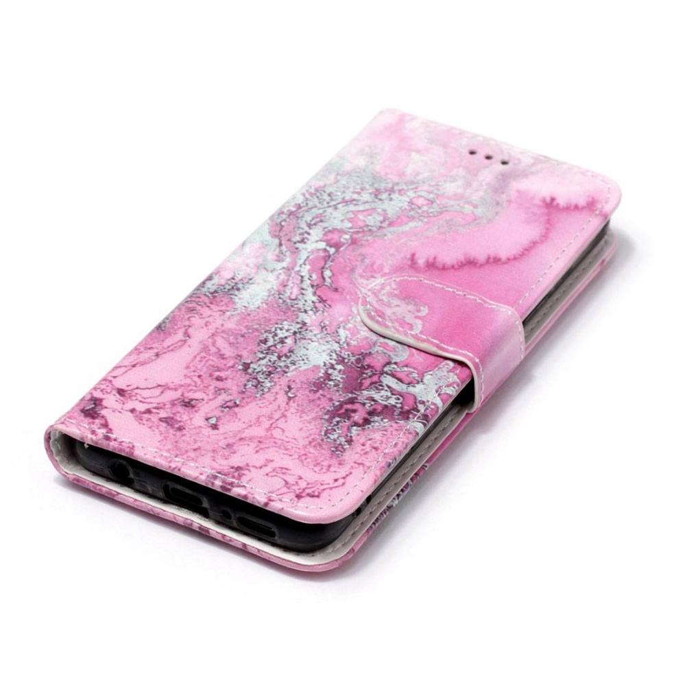 Plånboksfodral för Galaxy S9 - Rosa vågmönster