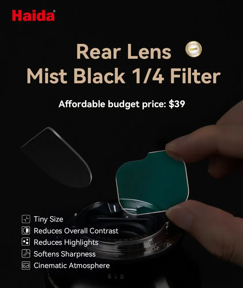  Haida Rear Lens Mist Black 1/4 Filter för Sony E, Leica L och Nikon Z från Kamda – snabb leverans och trygg e-handel