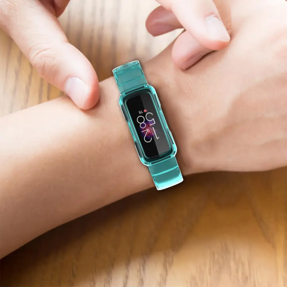  Silikonarmband transparent rosa för Fitbit Ace 2/3 Luxe Inspiere 1/2