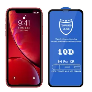  Skärmskydd 9H för iPhone XR med Svart ram