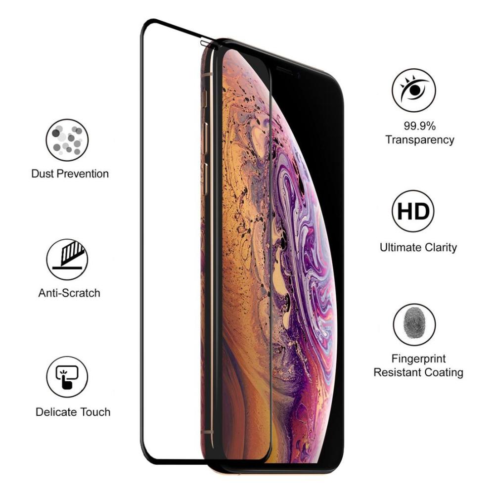 Enkay Skärmskydd för iPhone X/Xs - Av härdat glas 9H svart ram