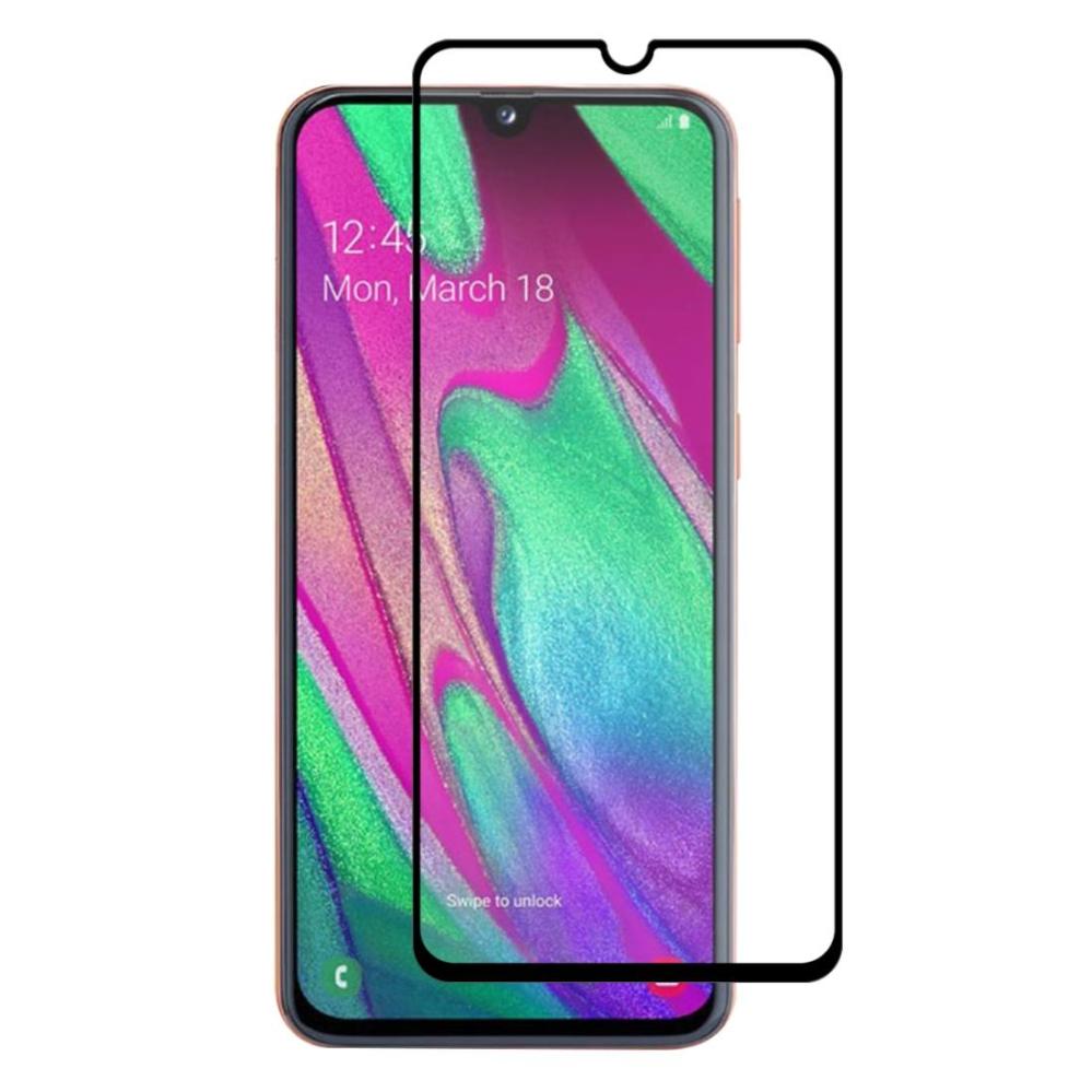 Skärmskydd med Svart ram för Samsung Galaxy A40 av härdat glas