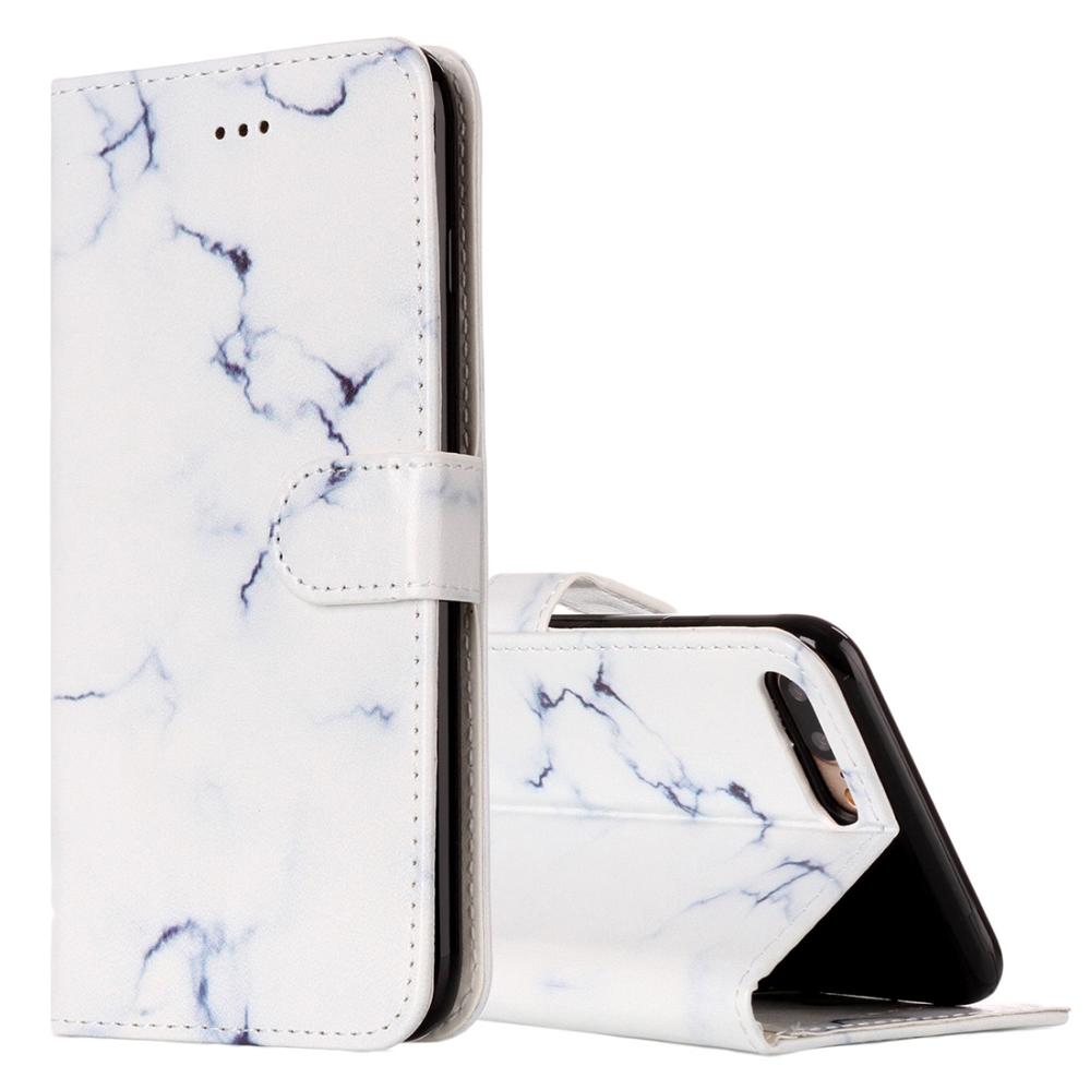 Plånboksfodral för iPhone 7 Plus & 8 Plus - Marmor Vit