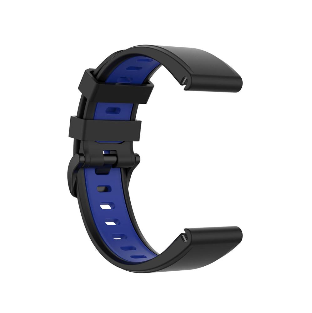 Silikonarmband 22mm Blå & Svart för Garmin Fenix 5/5 Pro/6/6 Pro/7/Epix
