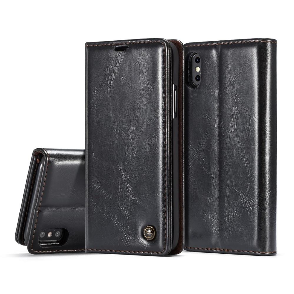 CaseMe Plånboksfodral med kortplats för iPhone X Svart-003