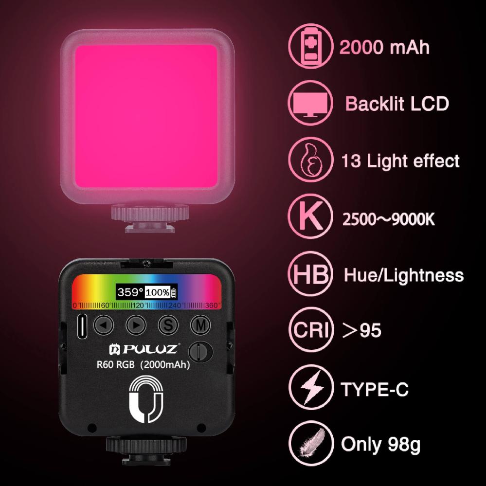 Puluz LED-panel i fickformat 2500-9000K RGB fullfärg