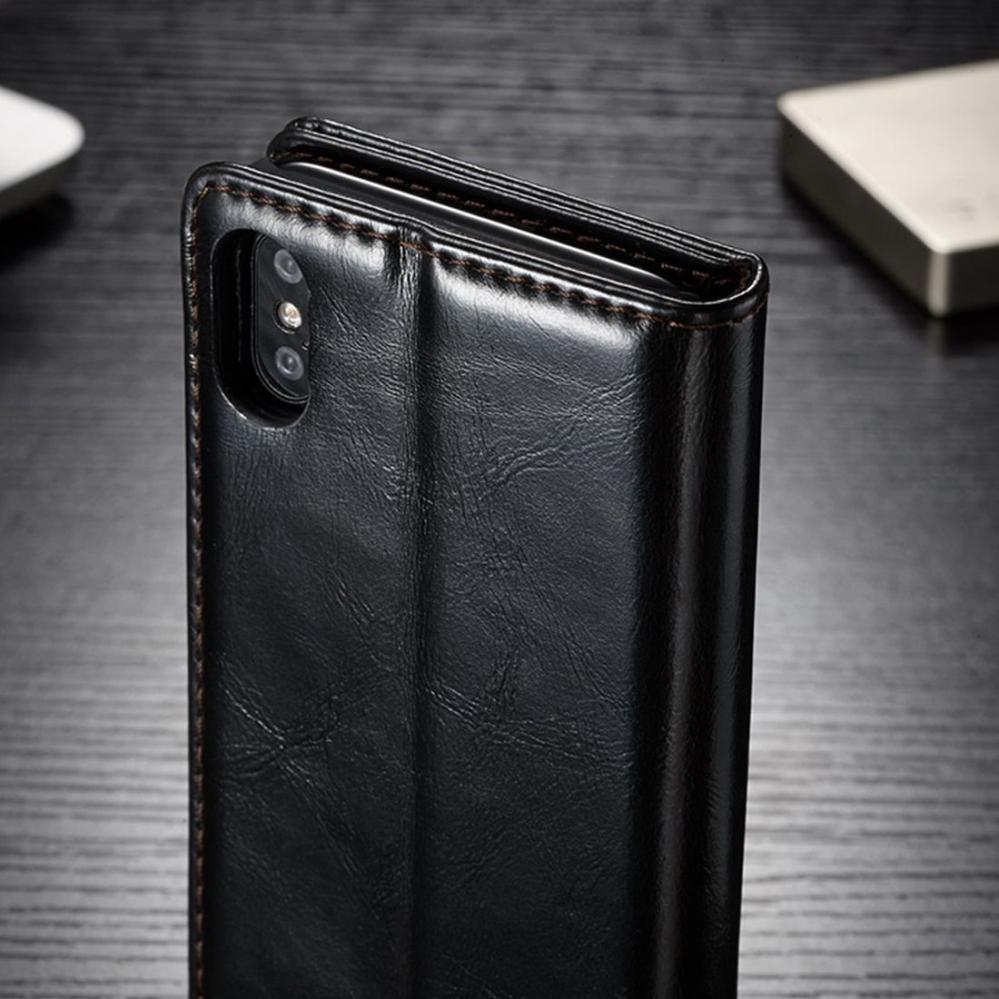 CaseMe Plånboksfodral med kortplats för iPhone X Svart-003
