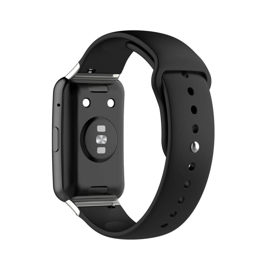 Silikonarmband Svart för 18mm Watch/Huawei Watch Fit med stiftspänne