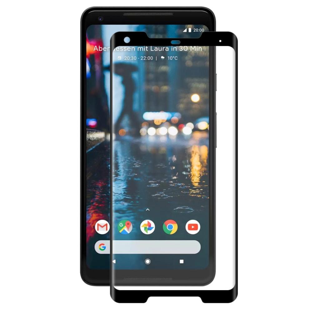 Skärmskydd med svart ram för Google Pixel 2 XL av härdat glas