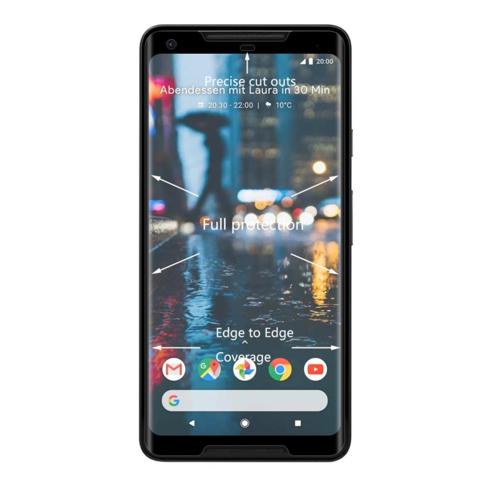 Skärmskydd med svart ram för Google Pixel 2 XL av härdat glas
