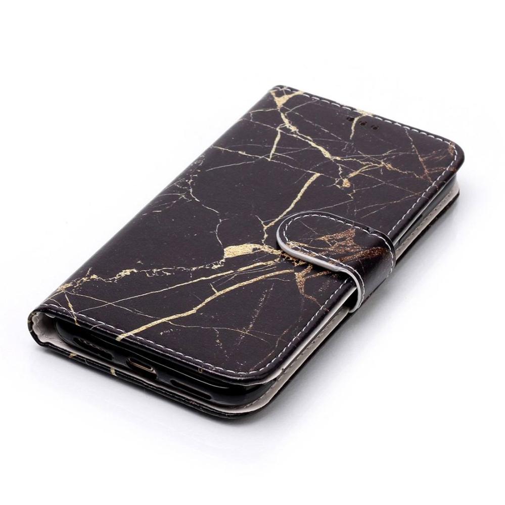 Plånboksfodral för iPhone X / XS - Marmor Svart & guld
