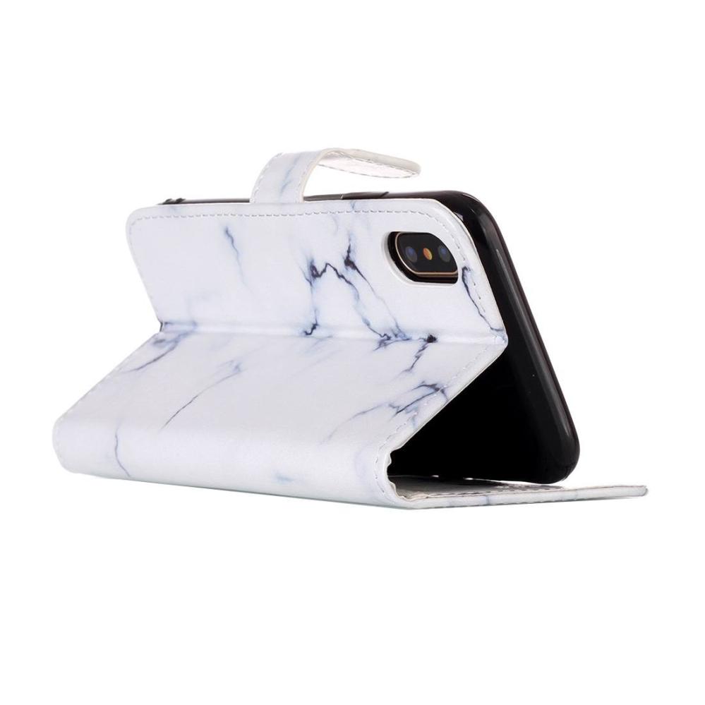 Plånboksfodral för iPhone X / XS - Vit marmor