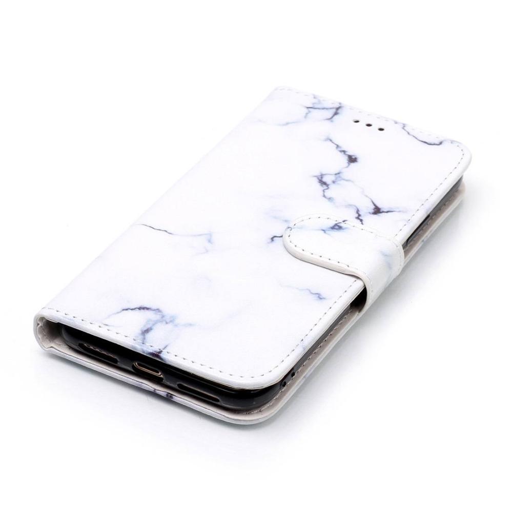 Plånboksfodral för iPhone X / XS - Vit marmor