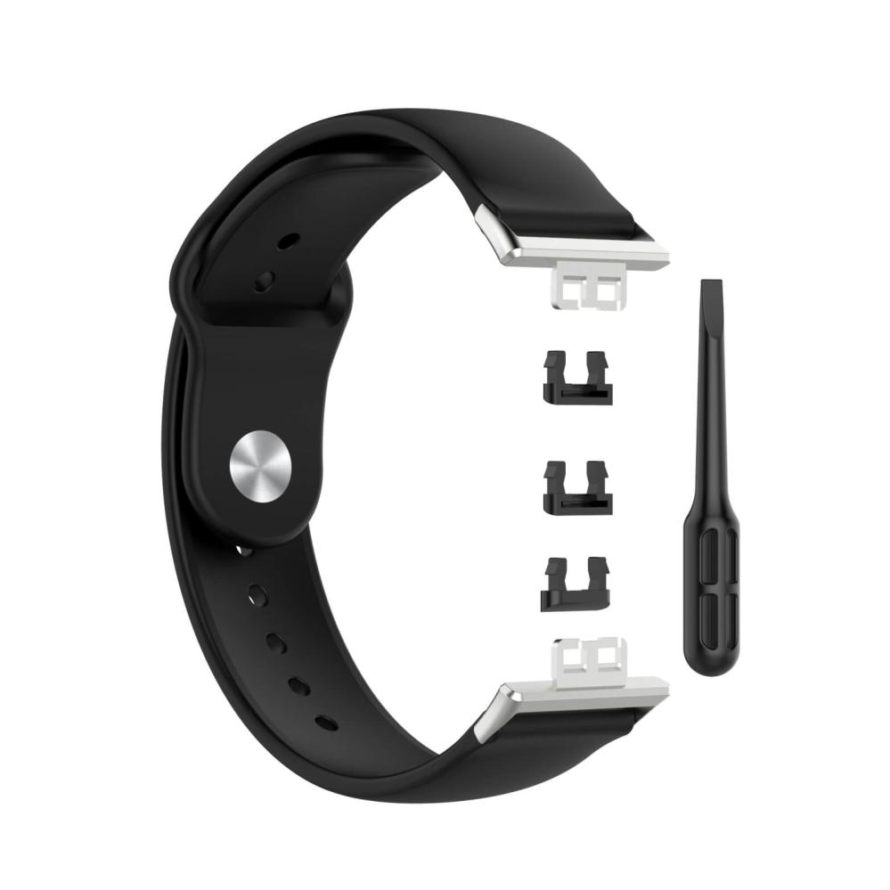 Silikonarmband Svart för 18mm Watch/Huawei Watch Fit med stiftspänne