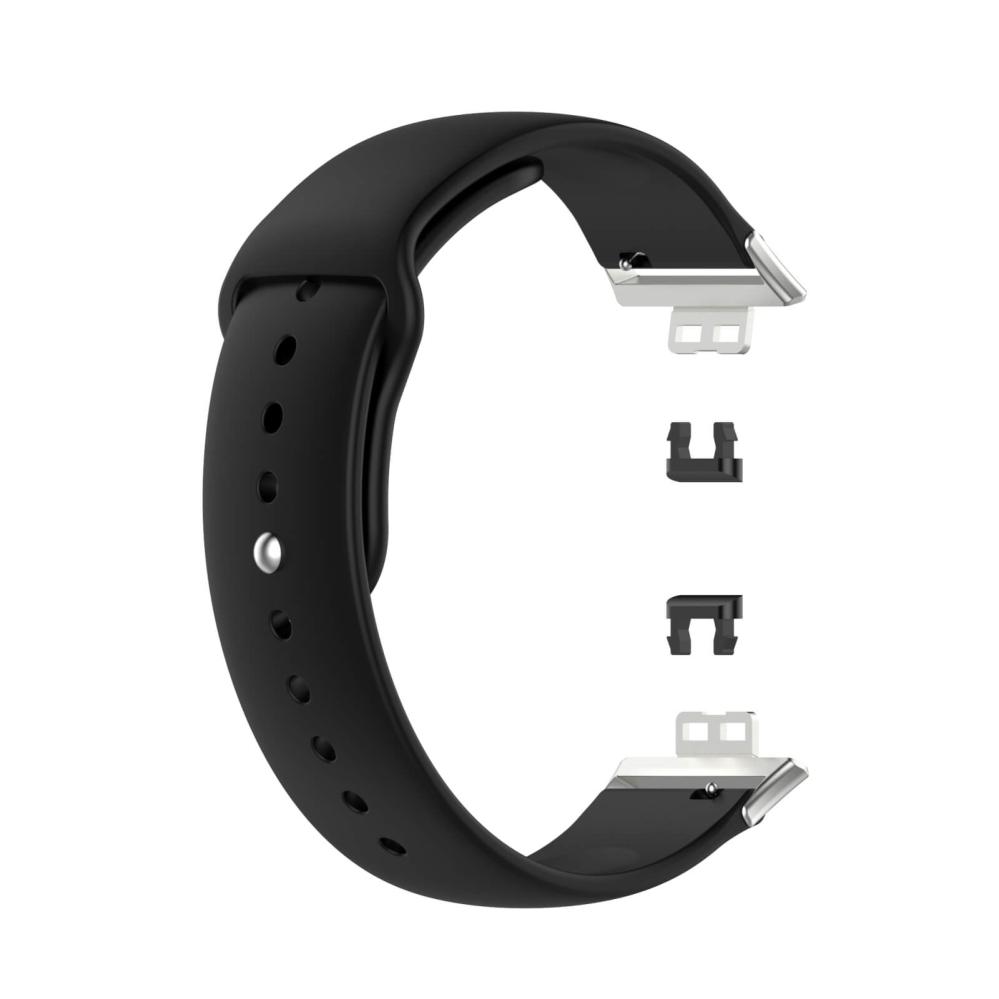 Silikonarmband Svart för 18mm Watch/Huawei Watch Fit med stiftspänne