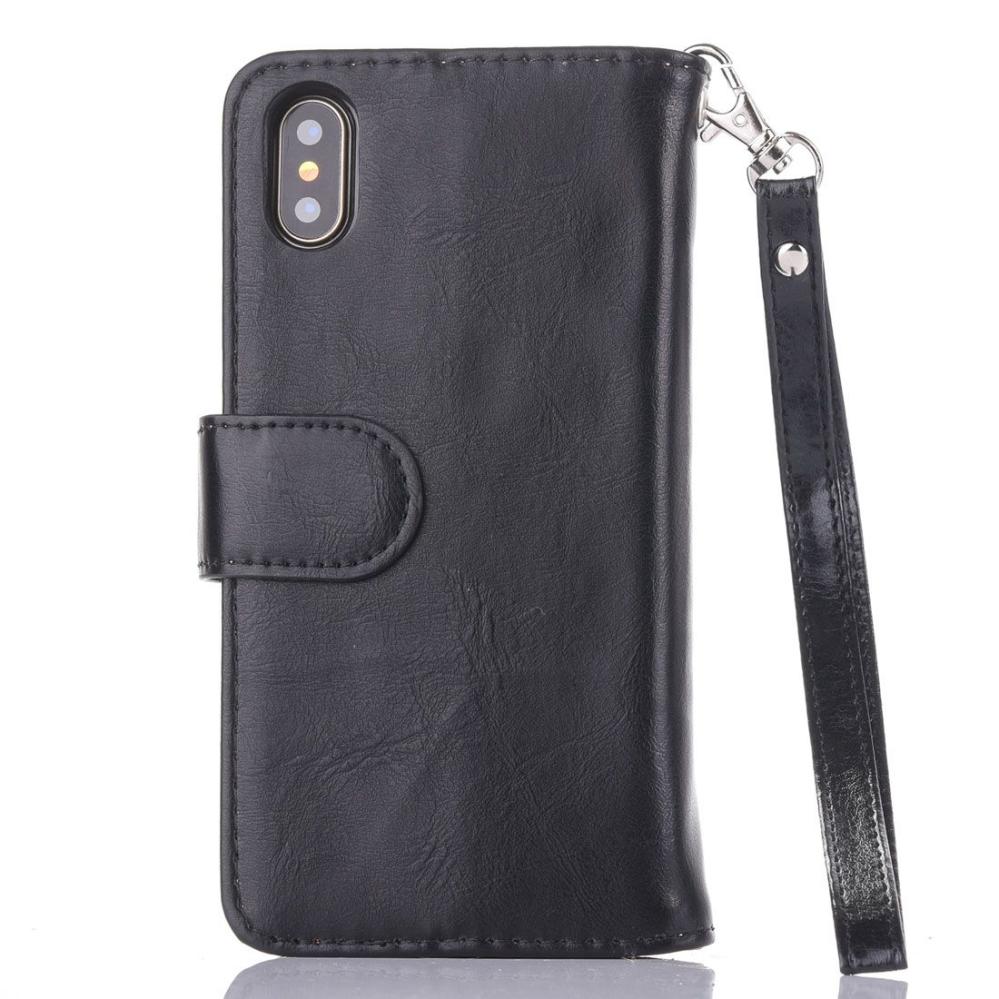 Plånboksfodral med avtagbart skal & handledsrem för iPhone X/XS