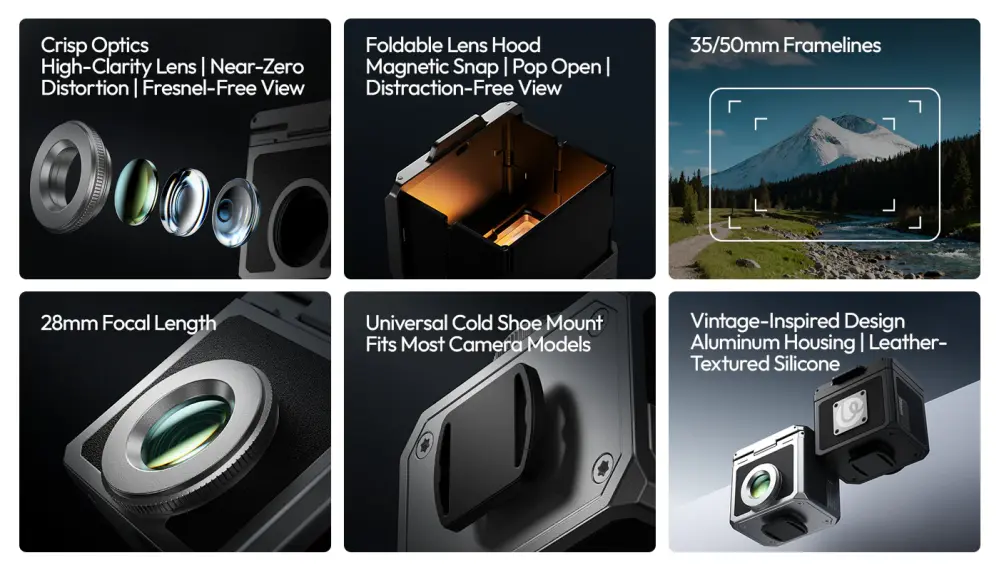  Ulanzi VF01 C090 Optisk sökare – extern viewfinder för cold shoe från Kamda – snabb leverans och trygg e-handel