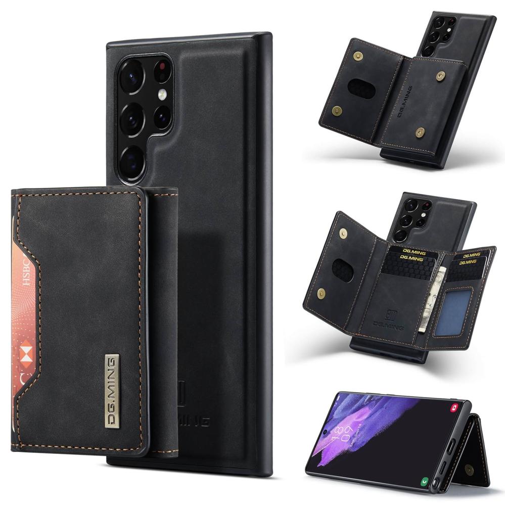 DG.MING 2 i 1 Vikbar plånbok & magnetiskt skal för Samsung Galaxy S22 Ultra 5G