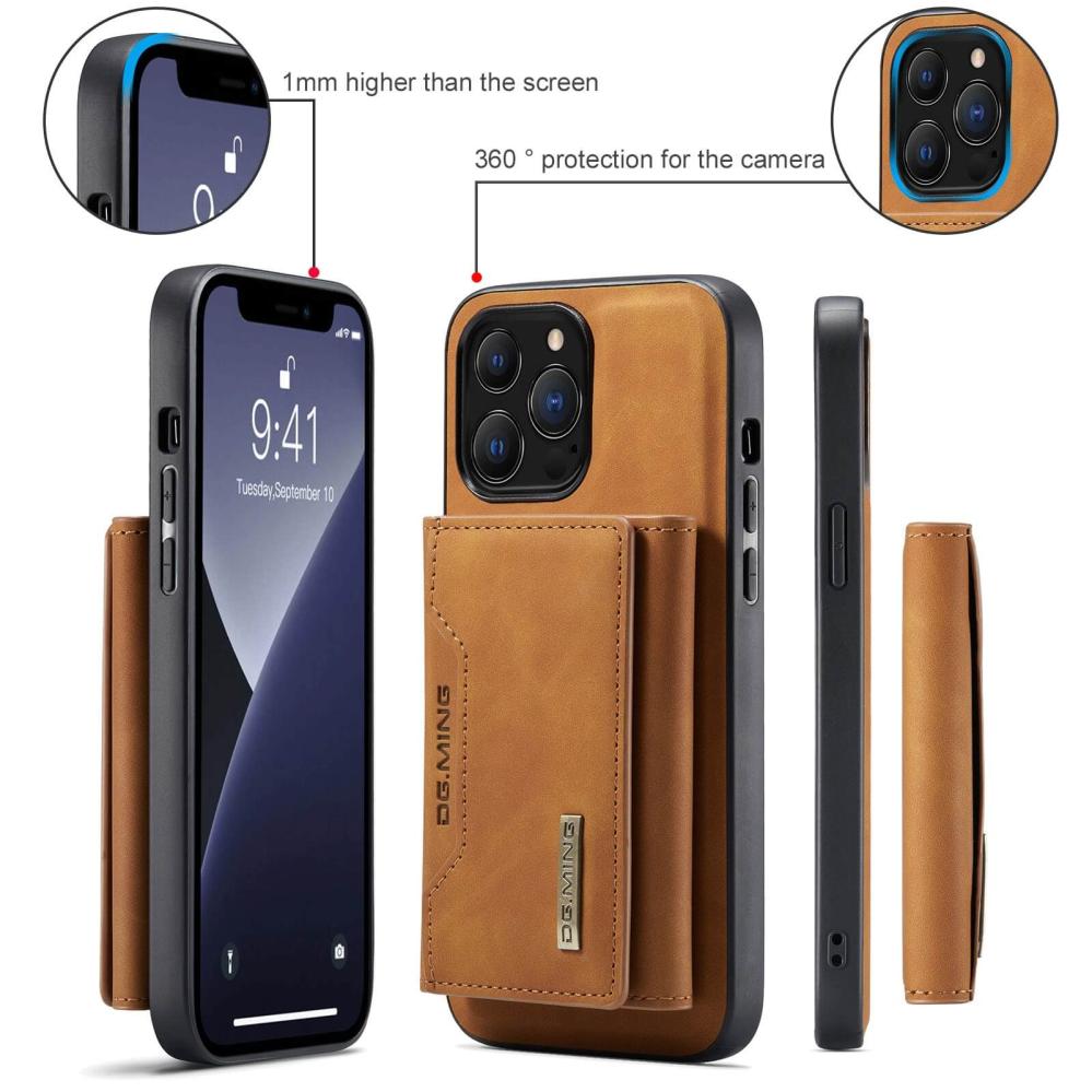 DG.MING 2 i 1 Vikbar plånbok & magnetiskt skal för iPhone 13 Pro