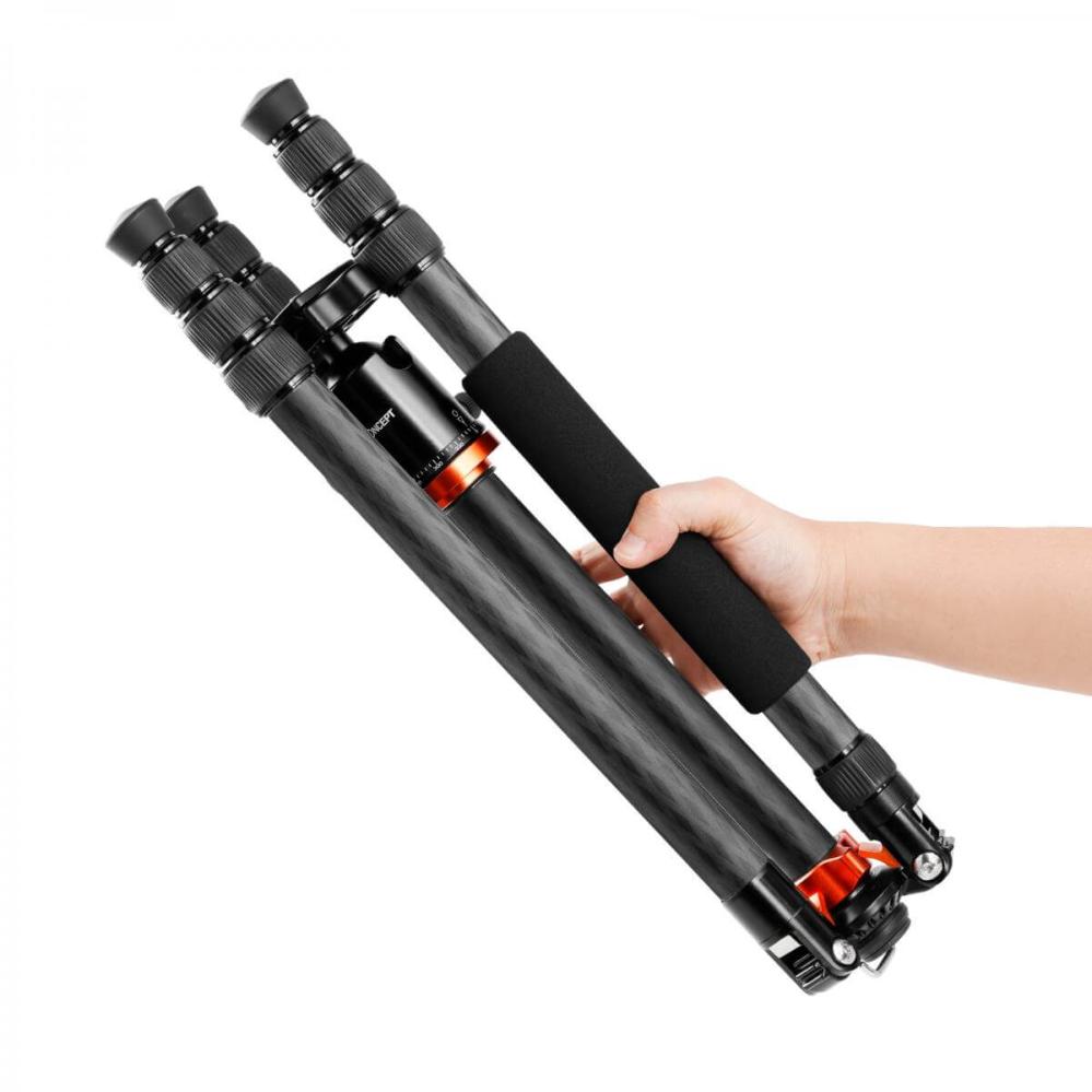K&F Concept Kamerastativ kolfiber med Panorama kulled 164cm