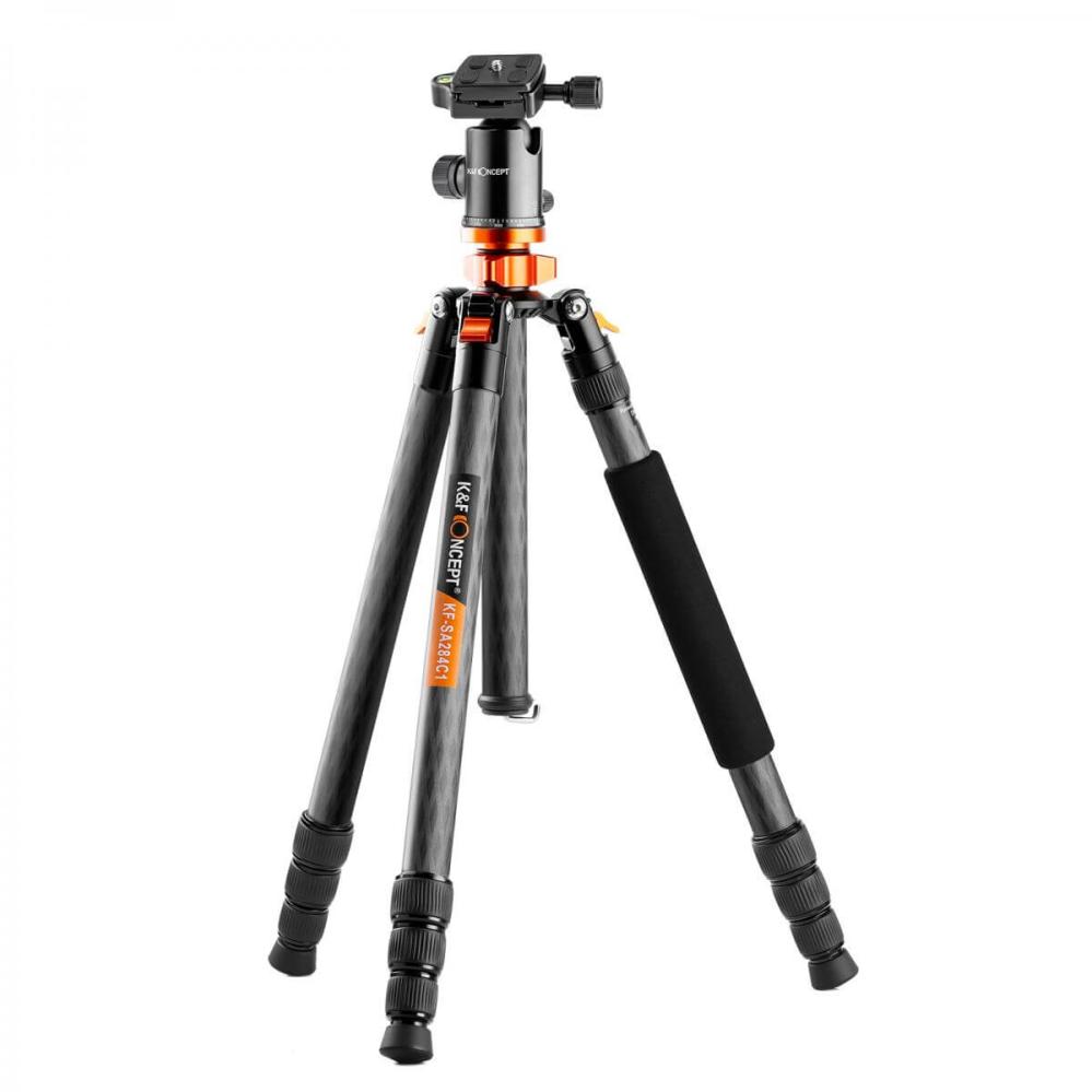 K&F Concept Kamerastativ kolfiber med Panorama kulled 164cm