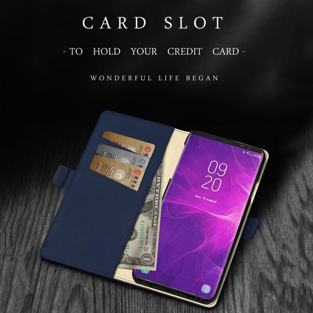 Plånboksfodral för Galaxy Note 9 med kortplats PU-läder Röd - DZGOGO