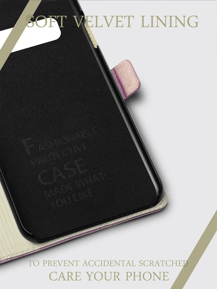 Plånboksfodral för Galaxy S10 plus med kortplats PU-läder Svart - DZGOGO