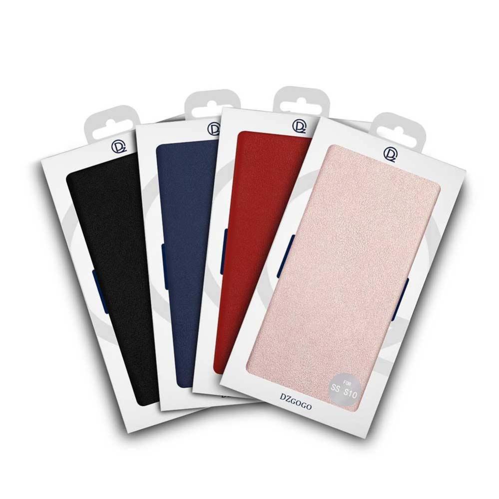 Plånboksfodral för Galaxy S10 med kortplats PU-läder Svart - DZGOGO