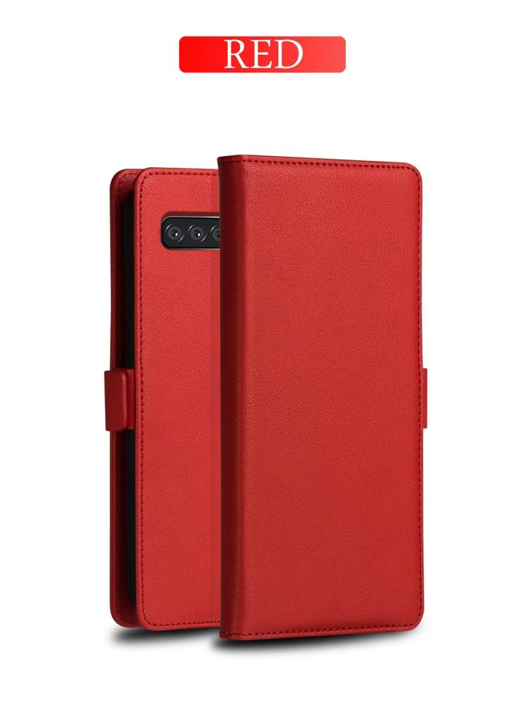 Plånboksfodral för Galaxy S10 Plus med kortplats PU-läder Röd - DZGOGO