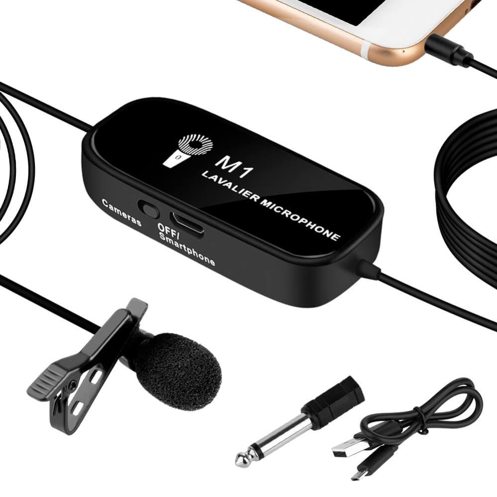 K&F Concept Myggmikrofon M1 med klämma & 6 meter kabel