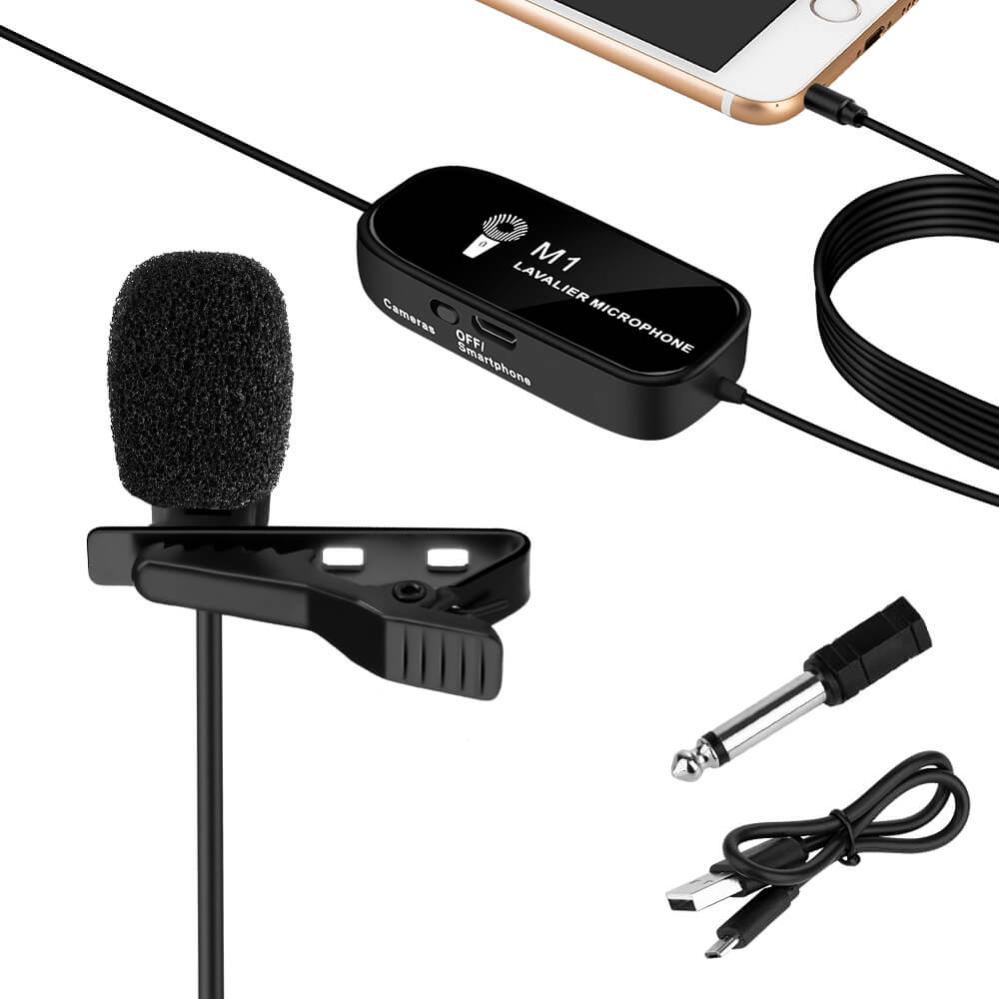 K&F Concept Myggmikrofon M1 med klämma & 6 meter kabel