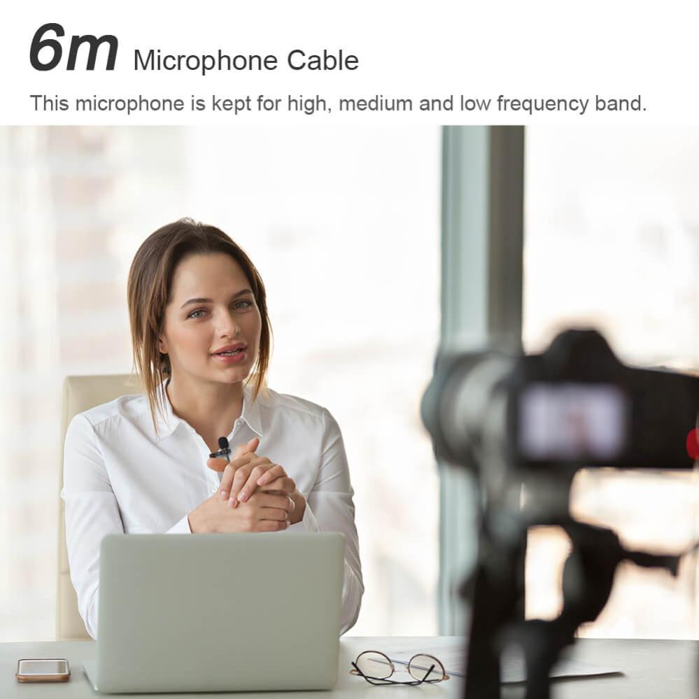 K&F Concept Myggmikrofon M1 med klämma & 6 meter kabel