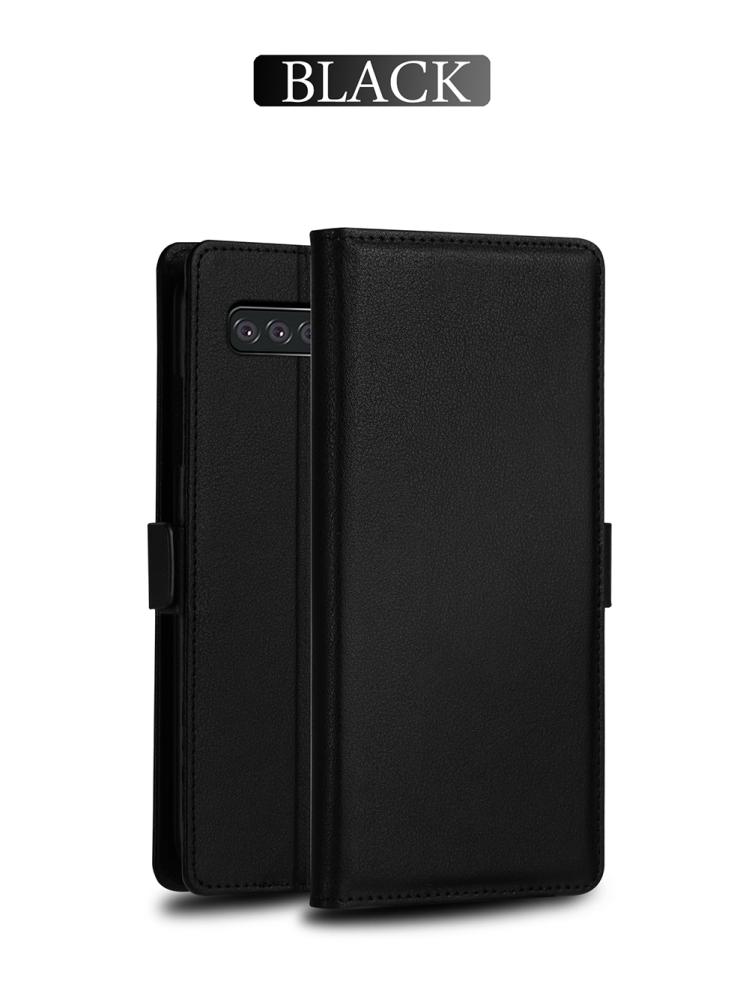 Plånboksfodral för Galaxy S10 plus med kortplats PU-läder Svart - DZGOGO