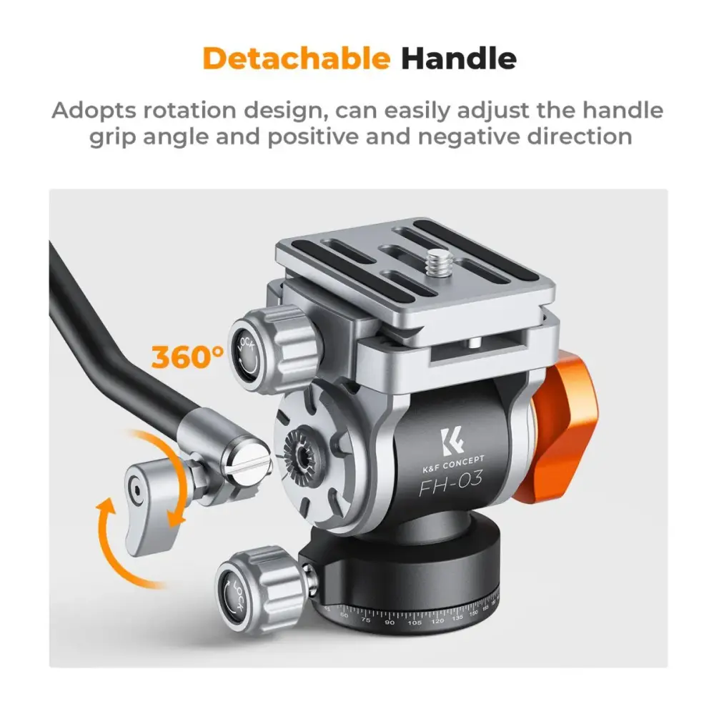  K&F Concept FH-03 videovätskehuvud 5 kg med Arca Swiss-snabbfäste från Kamda – snabb leverans och trygg e-handel