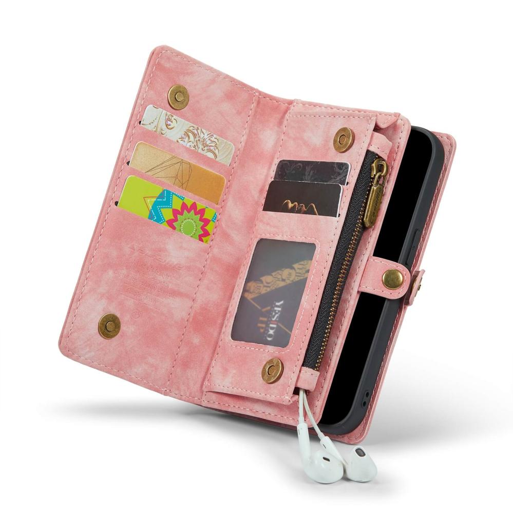 CaseMe Plånboksfodral med magnetskal för iPhone 13 Rosa